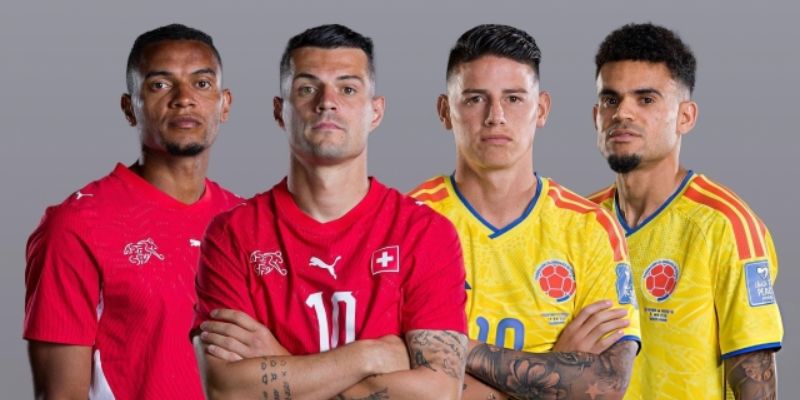 Cập nhật đội hình ra sân của Thụy Sĩ và Colombia